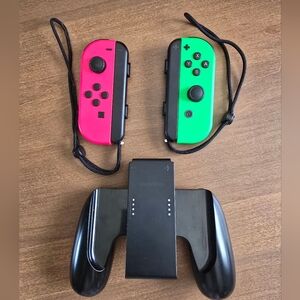 Nintendo switch joy con controller pink and green with comfort grip bundle